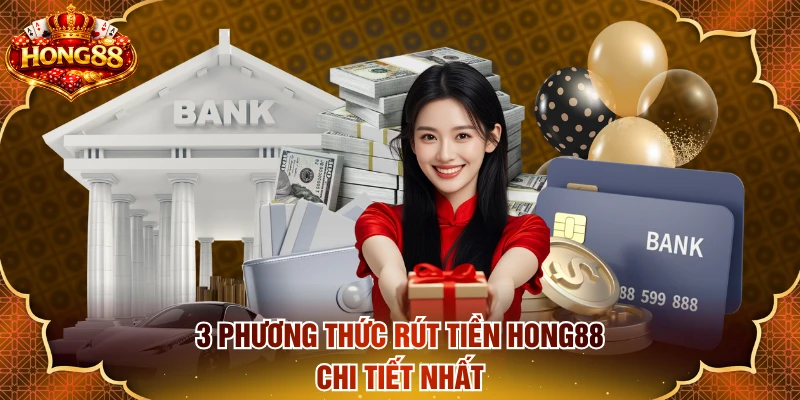 3 phương thức rút tiền HONG88 chi tiết nhất