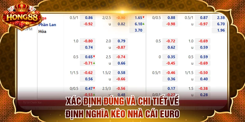 Xác định đúng và chi tiết về định nghĩa kèo nhà cái Euro
